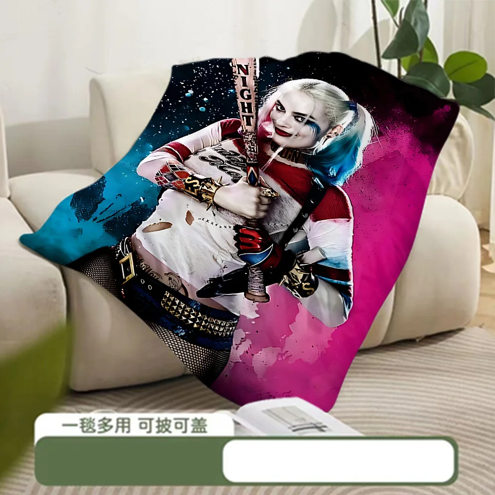 Printed Blanket Picnic Blanket Cartoon Harleys Quinns Warm Blanket Soft and Comfortable Home Travel Birthday Gift 2