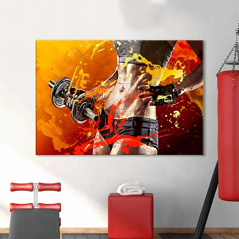 

Fitness Girl Print Motivation Canvas Wall Art Posters and Prints Inspirational Picture Gym Room Decor Home Decoration Paintings