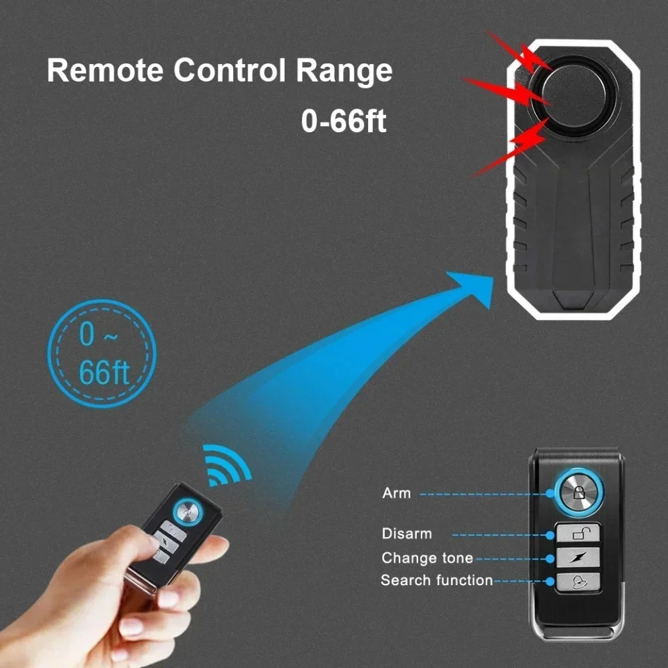 Motorcycle Alarm Extractme Motorcycle Burglar Alarm with Remote Control 113DB Wireless Waterproof Car Electric Bicycle Security Anti Lost Alarm