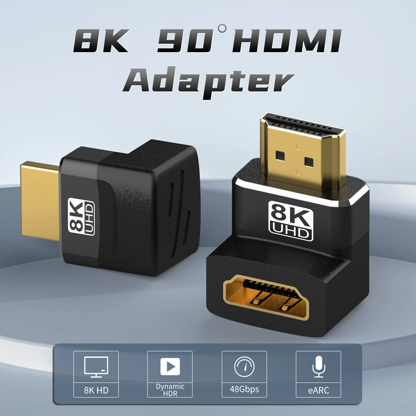 HDMI 90 and 270 Degree Adapter，HDMI 2.1 8K@60hz 2.0 4K@120hz 2K Right Angle HDMI Male to Famale L Adapter for HDTV PS4 PS5 Lapto Best Sellers In Consumer Electronics