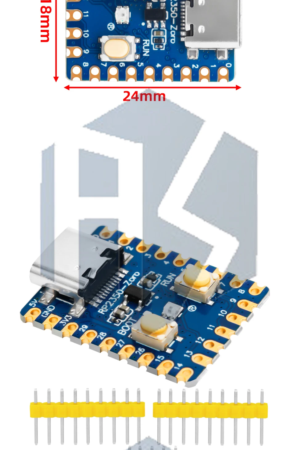 1~10PCS RP2350-Zero Mini Development Board RP2350 Based on Raspberry Pi RP2350A Dual-Core Built-in 520KB 4MB Flash Type-c USB