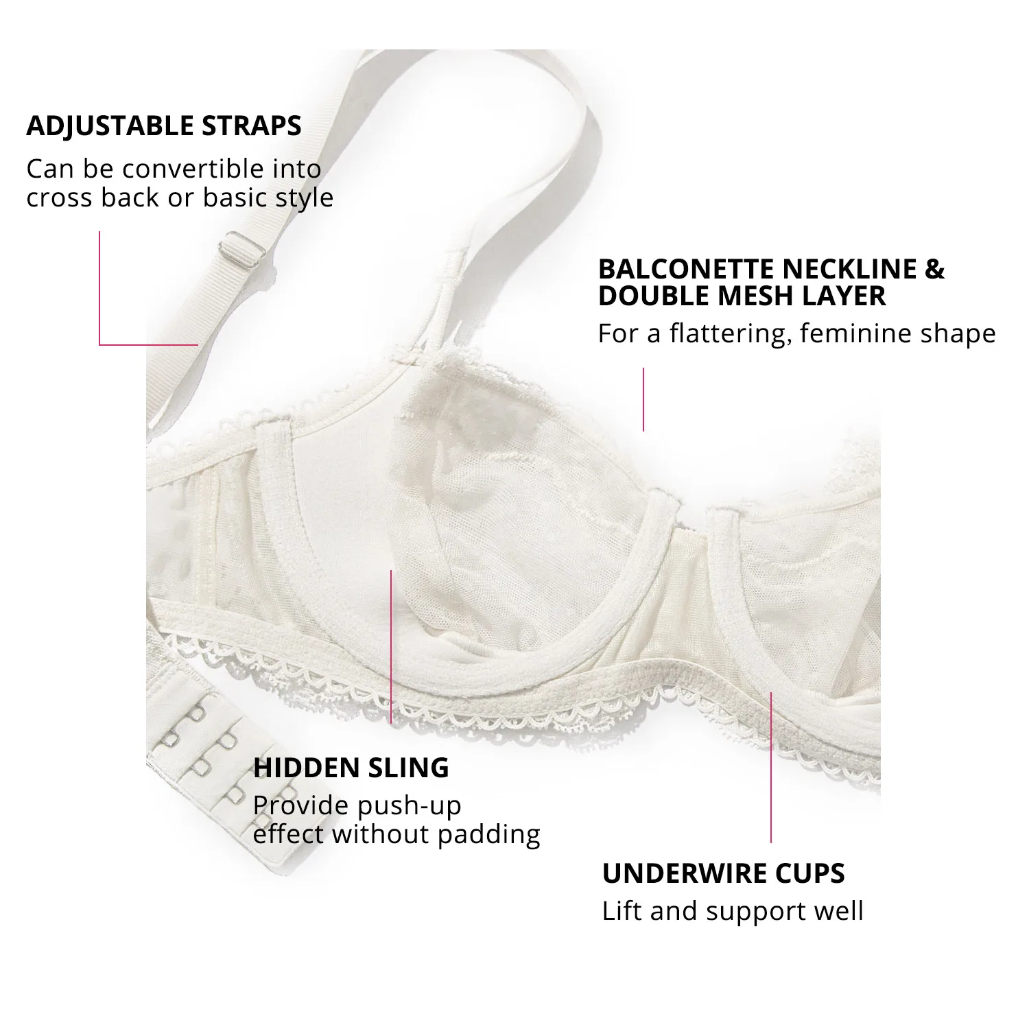 DOBREVA Womens Lace Mesh Sexy Bralette Minimizer Unlined Underwire Bra  201202 From Dou02, $16.3