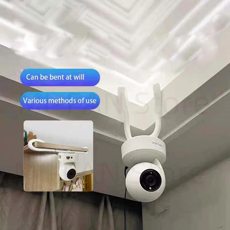Camera Holder Stand Baby Monitor Wall Mount For Tapo C200 C210 Camera Bracket Hole-Free Crib Cradle Rod Hose Holder Flexible Twi