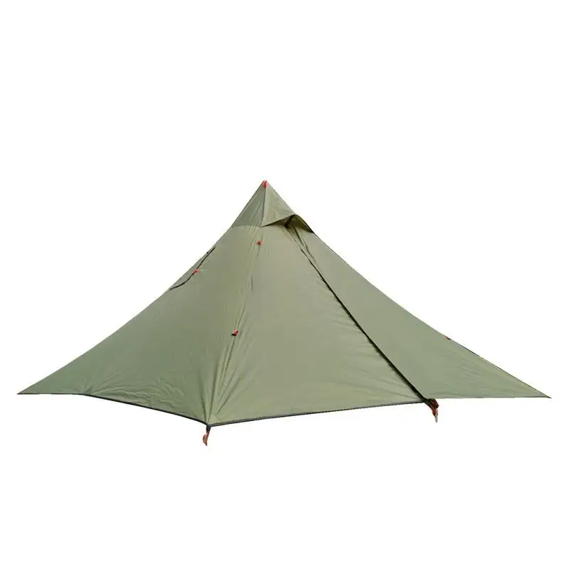 

Camping Tents & Shelters Sturdy Trekking Family Tent Rainproof Shelter Outdoor Teepee Tent With Flue Pipes Window Large Space