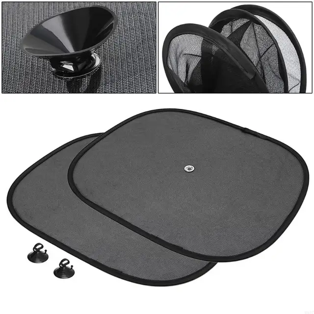 W91F 2PCS Car Window Sunshade for Sun Shade Visor Side Mesh Cover Shield Sunscreen Bl 2