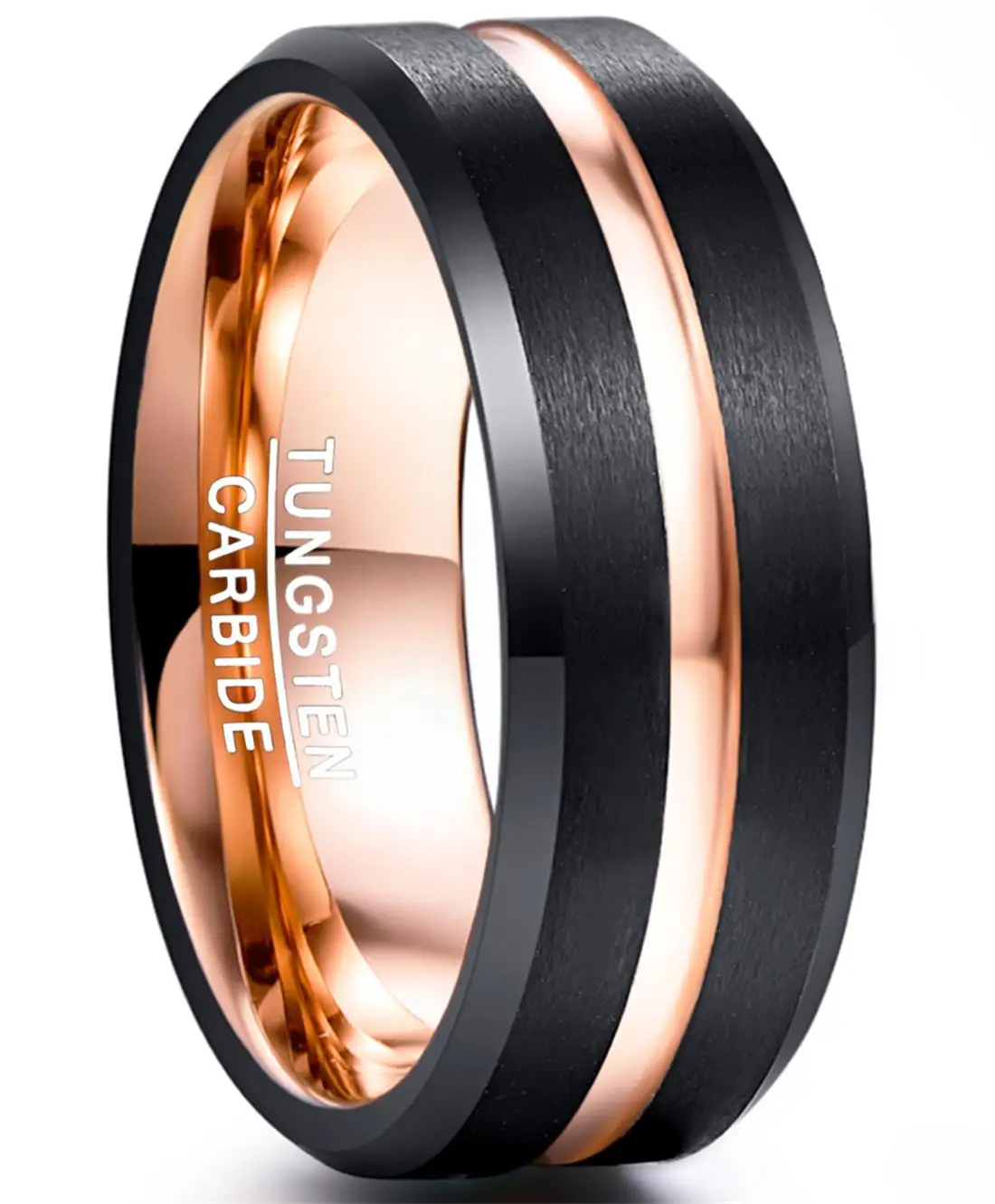 Tungsten Ring Finger Ring Wedding Ring Wedding Rings Nuncad 8mm Tungsten Carbide Rings Comfort Fit Men's Fashion Jewelry Wedding Band Tungsten Steel Ring