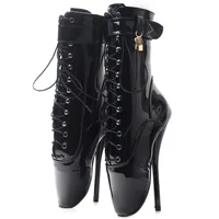 JIALUOWEI 7 Inch High Heel Extreme Fetish Goth Ballet Laceup Ankle Boots Size36-46 Fast Shipping - Image 3