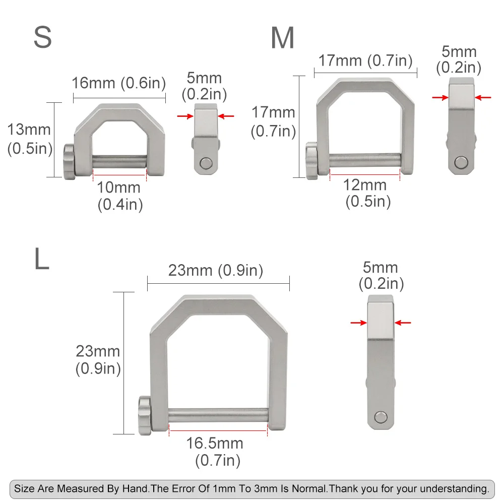 Key Chain Clip Titanium Alloy D Shape Horseshoe Buckle Keyring Car Buckle Accessories