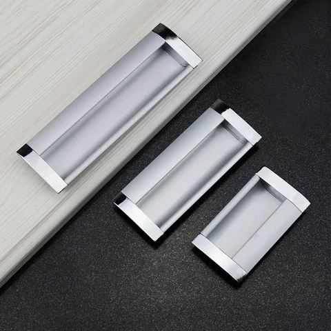 

Aluminum Alloy Kitchen Cabinet Cupboard Wardrobe Drawer Door Knob Hidden Pulls Handle 1PC Embed Furniture