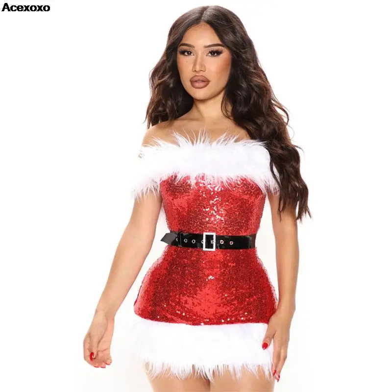 

Sexy wrap sequin patchwork wool dress party dress