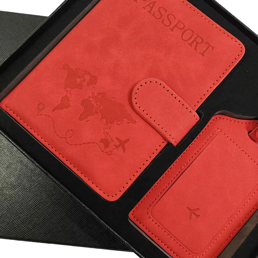 Personalisierter Reisepasshalter und Gepäckanhänger in Geschenkbox, Modisches DIY-Reisezubehör, Großhandel mit Gravur-Logo, Reisebrieftasche – Detail 8