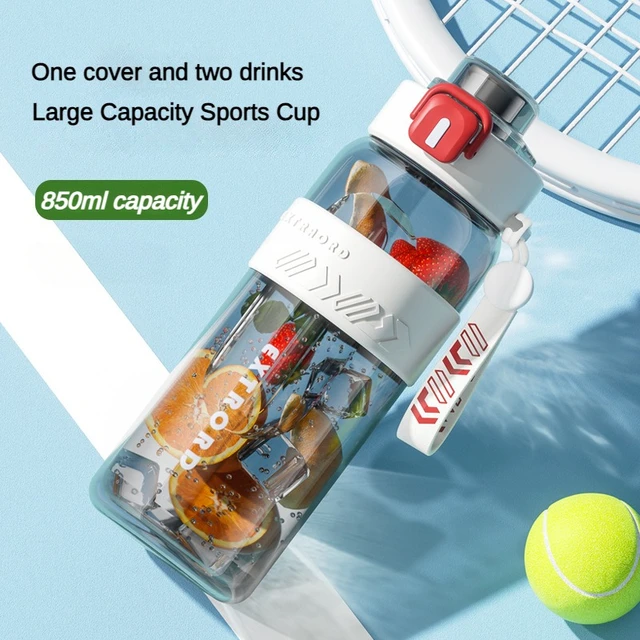 850ml Liter Large Capacity Sports Water Bottle Leak Proof Scald Proof Plastic Cup Drinking Outdoor Travel Portable Fitness Jugs 3