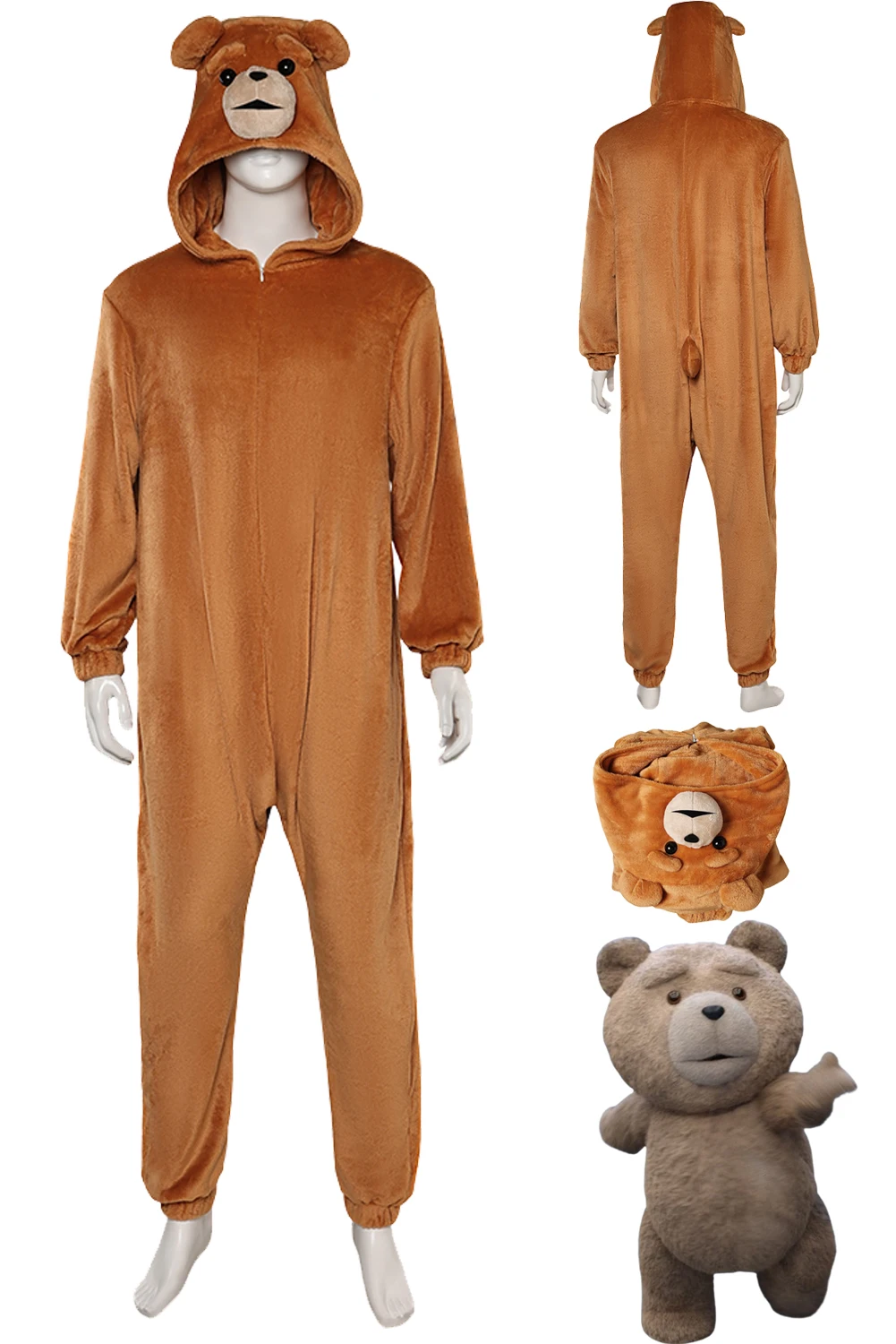 

Teddy Bear Sleepwear Cosplay Costume 2012 Movie Warm Flannel Winter Homewear Set Halloween Carnival Suit For Male Men Adult