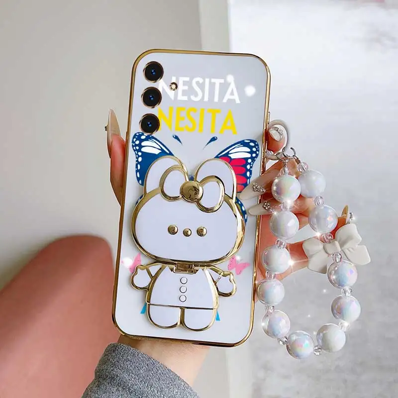 3-Piece Set: Dancing Butterfly Phone Case, Lanyard & Rabbit Stand