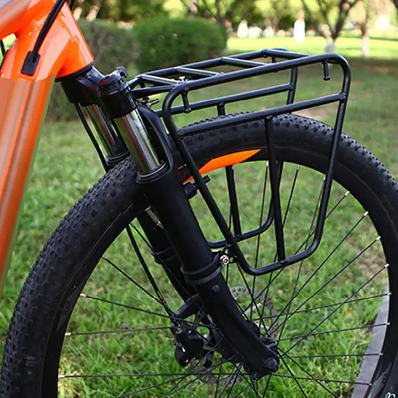 1pcs Bicycle Cycle Front Rack Heavy Duty Steel Cycling Front Bracket Luggage Shelf Cargo Rack Mountain Bike Front Rack