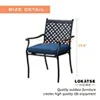 4 Piece Outdoor Patio Wrought Iron Dining Chair Set with Cushions Arms High Backrest Curved Armrests Indoor Outdoor Furniture 3