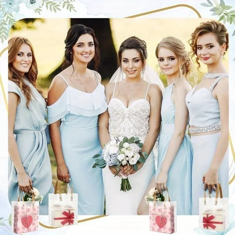 10pcs Holiday Gift Bags Eco Friendly Companion Gift Candy Bags Holiday Gift Birthday Gift Bags, Anniversary, Frosted Tote Bags