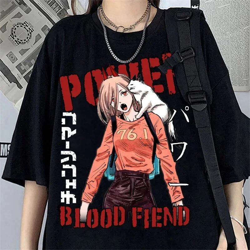 Japanese Anime Chainsaw Man Graphic Print T Shirt Men Women Fashion Casual Crew Neck Short Sleeve
