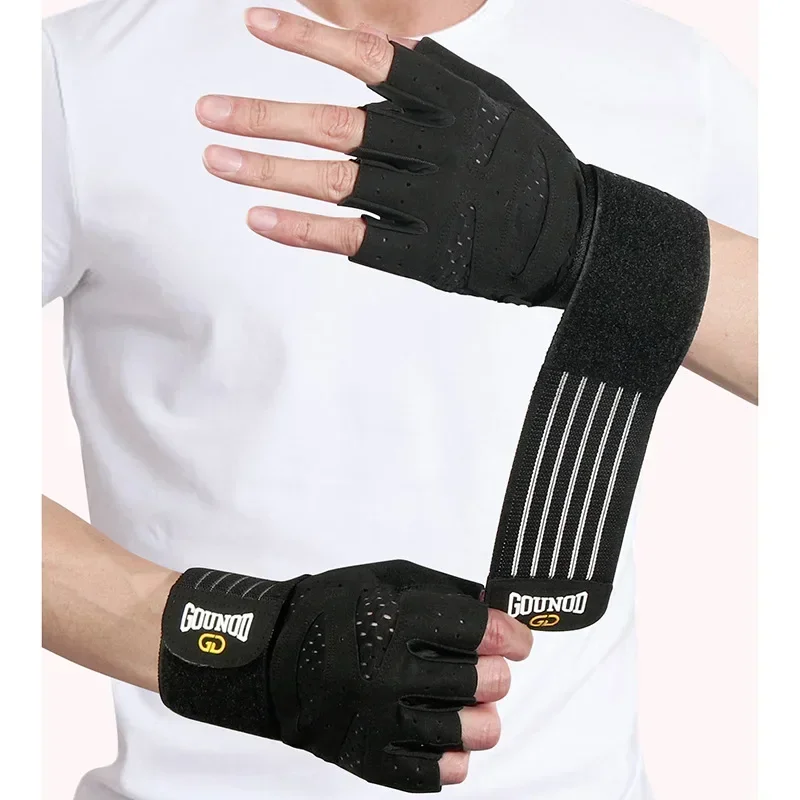 Weightlifting Gloves Extended Sports Breathable And Wear-resistant Half-finger Gloves Barbell Equipment Iron Lifting