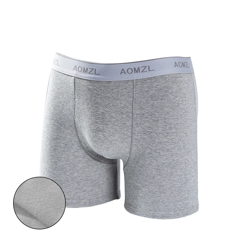 Men Winter Warm Fleece Long Leg Boxer Briefs Solid Cotton Longer Underwear Length Trunk Shorts Knickers Panties Underpants A50