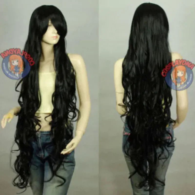 

Ly & CS cheap sale dance party cosplays>>>High quality Kanekalon Series Bla Curly Wavy Long Cosplay Wig 120cm