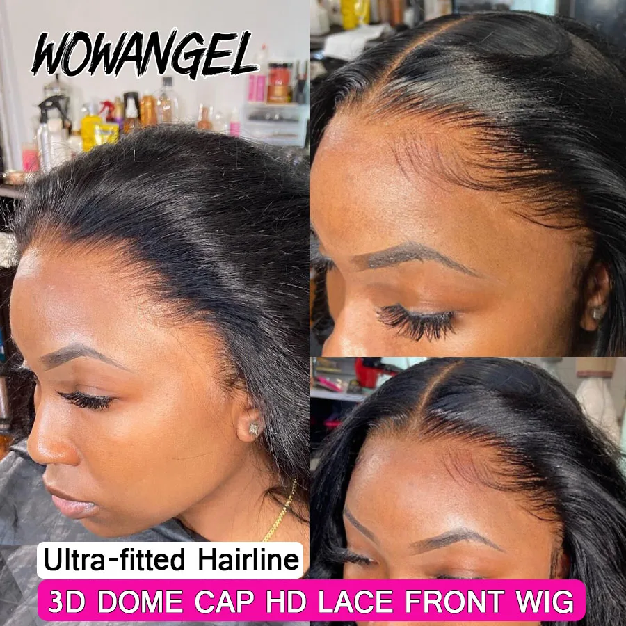 

WOWANGEL 34inch 13x6 HD Lace Front Wig Straight Wig 250% Melt Skins Remy Hair Pre Plucked HD Lace Front Human Hair Wig For Woman