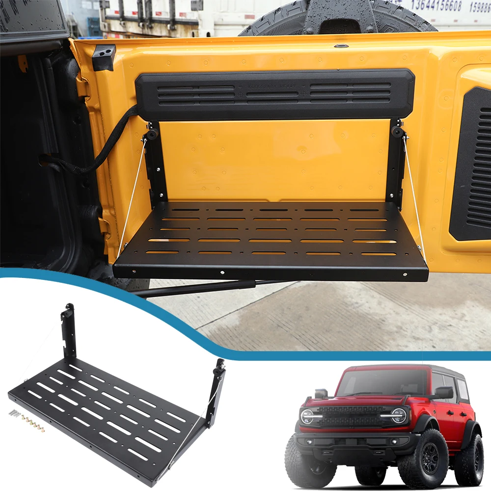 

Car Tailgate Table Rear Door Foldable Shelf Cargo Storage Bracket Rack Organier for Ford Bronco 2021-2023 Interior Accessories