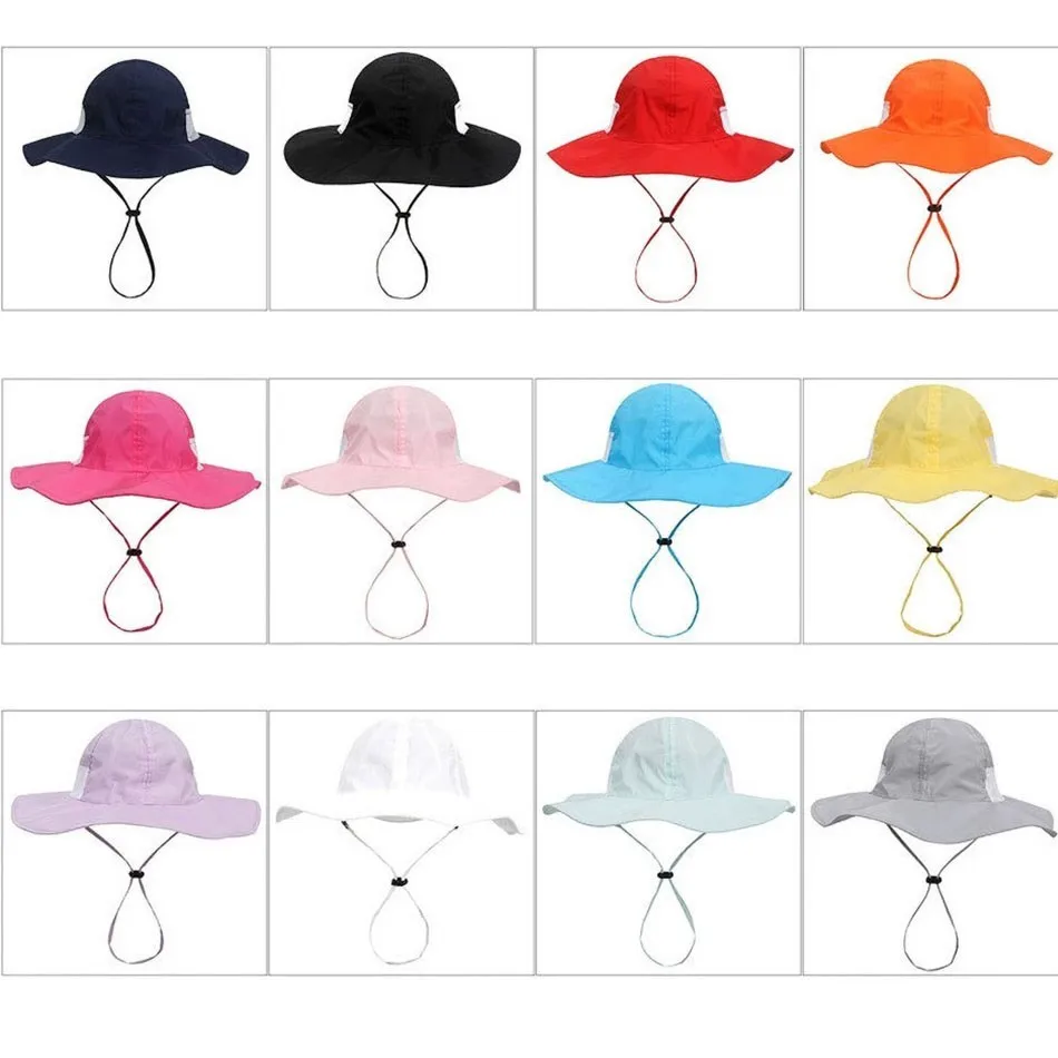 

2022 Children Sunhat Girls Wide Brim Adjustable Ear Cover Caps Baby Summer Bucket Hats Kids Cute Breathable Panama Cap 0-6 Years