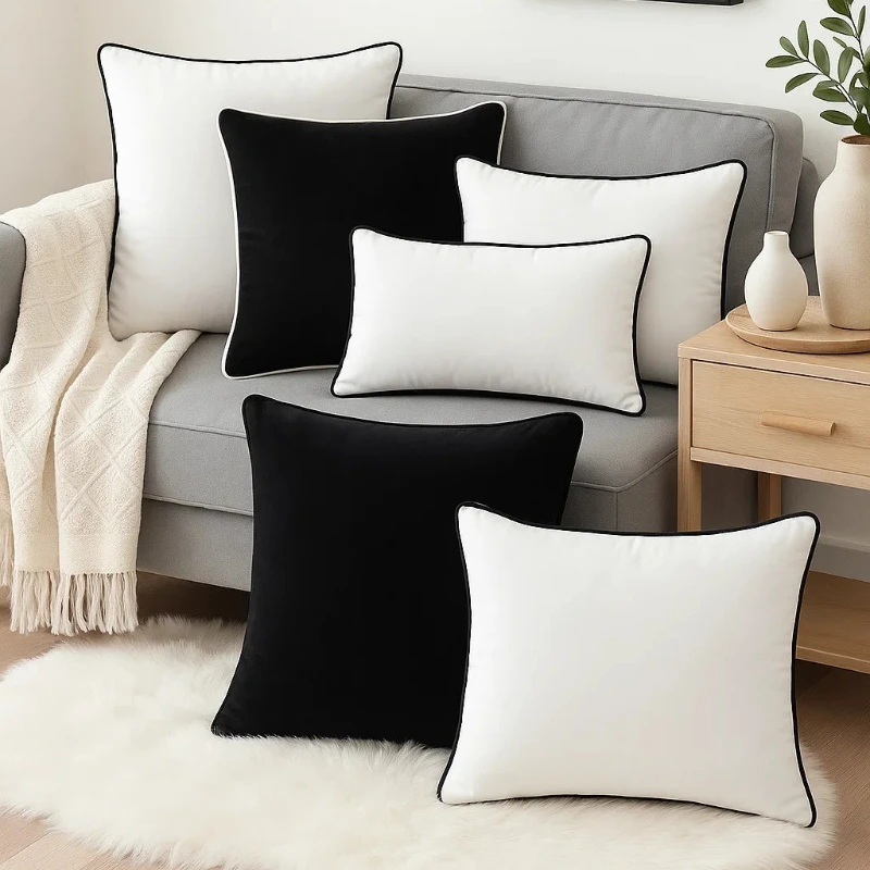 Solid Color Velvet Pillow Case Soft Dutch Velvet Cushion Cover for Sofa Bedroom Office & Living Room Elegant & Luxurious Decor 1