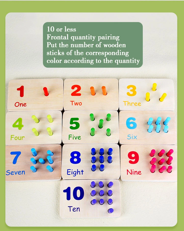Wooden Counting Stick Math Game Number Matching Educational Toy_voghion.com