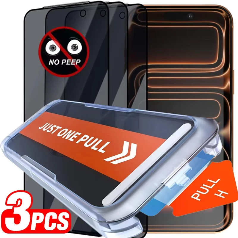 Proteggi schermo privacy facile da installare per iPhone 15 16 14 13 11 12 17 Pro Max Air 16e 7 8 SE Mini XR XS Vetro temperato antispia