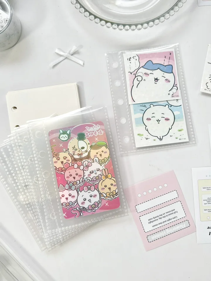 M5 5 穴グリッターピンク黒透明バインダールーズカバージャーナル