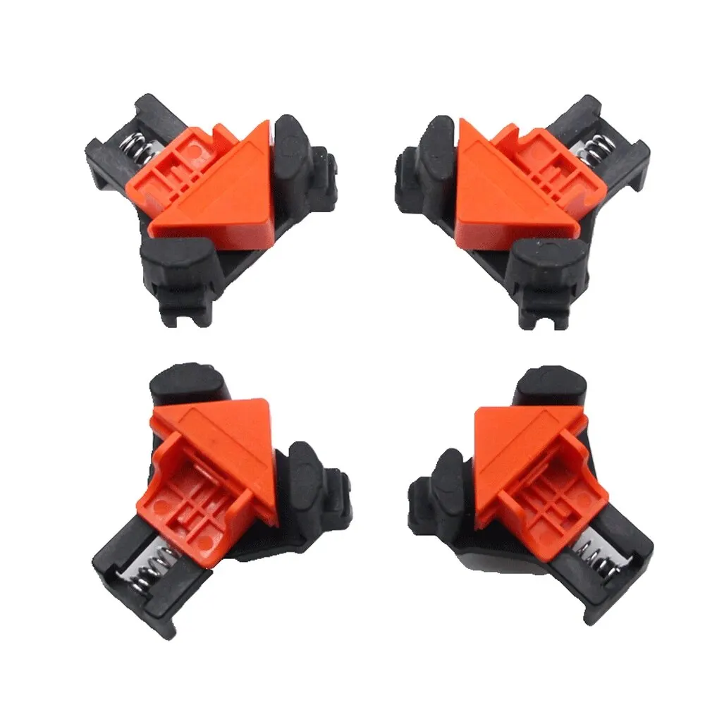 4pcs Portable Right Angle Woodworking Clamp Spring Clamping Woodworking 90 Degree Locator Electric Tool Accessory Set