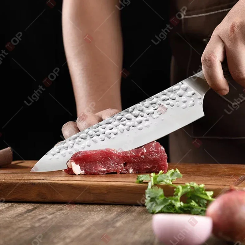 Kitchen Knife Professional Kitchen Boning Knife Meat Cleaver Knife Forged Hammer Knives BBQ Butcher Stainless Steel Slicing Chef Knives