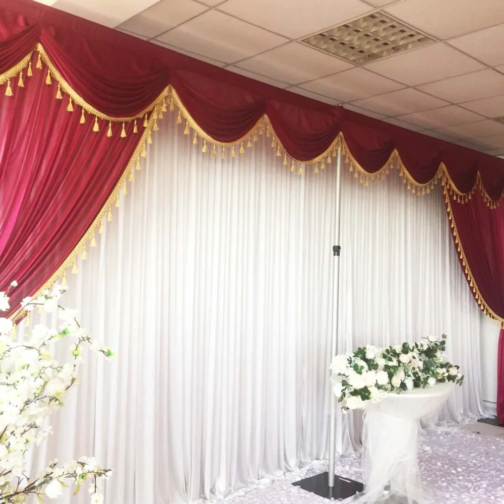 

Burgundy Wine Red Swag Drapes Only For 3mx6m Curtain Wedding Event Party Decoration