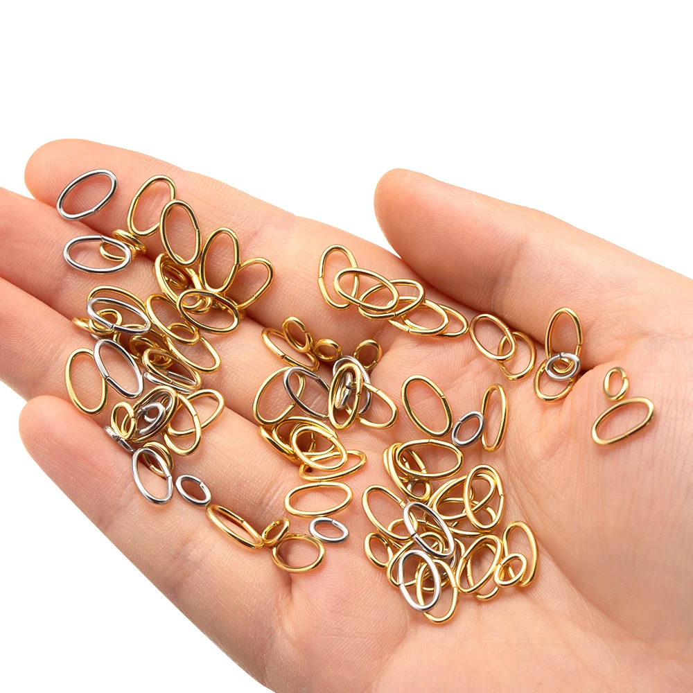 300/500 teile/los ovale Bieger inge Spalt ringe Anschlüsse DIY Armband Halskette Schlüssel bund Schmuck finden Herstellung Großhandel Lieferungen – Detail 4