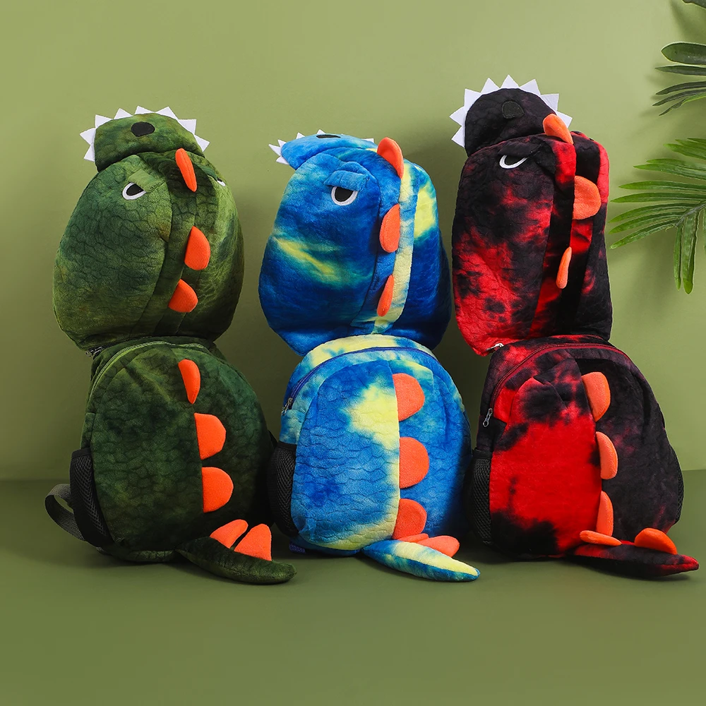 Fashion Dinosaur Design Backpacks For Kids Cute Baby Girl School Bags Cute Boys Hoody Hat Backbags Kindergarten Bags