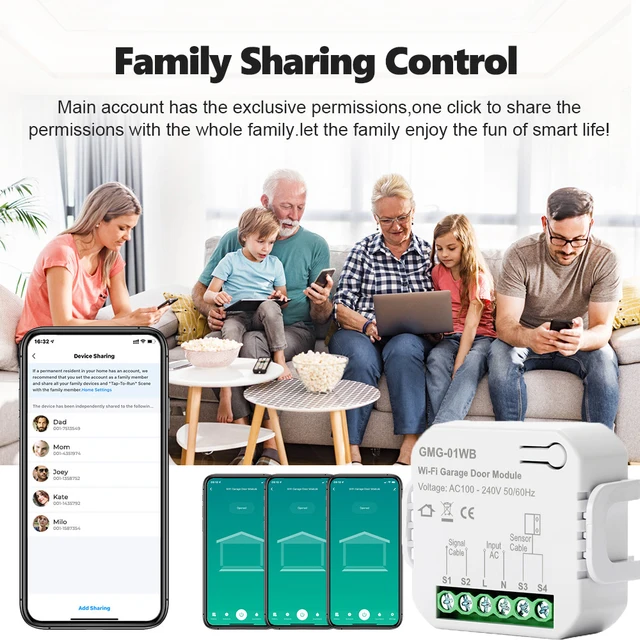 Tuya WiFi/Zigbee Smart Garage Door Opener Controlller Module Voice Smart Life App Remote Control Works with Alexa Google Home 6