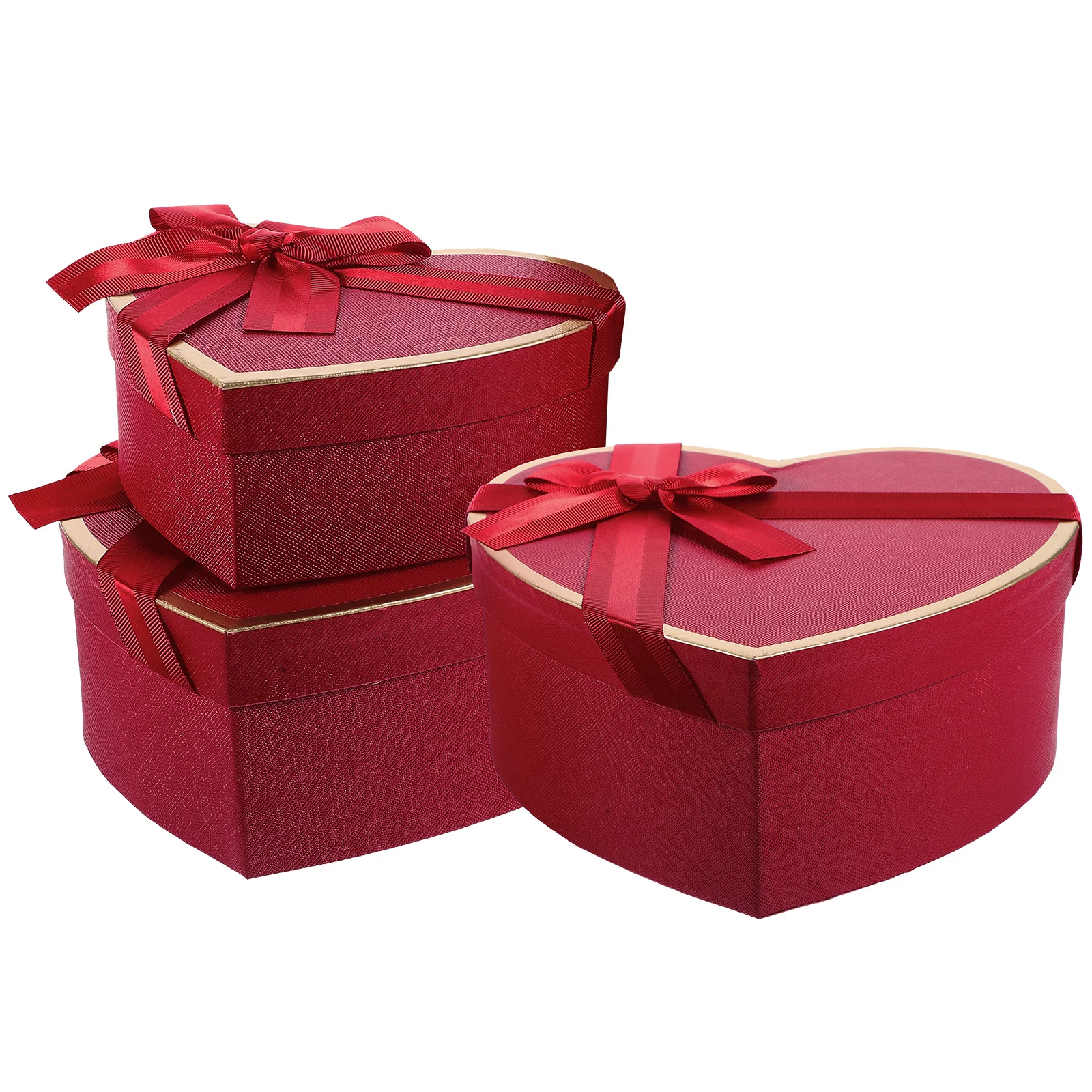 3 Pcs Heart Shaped Gift Box Valentine Present Cardboard Packaging Boxes Flowers Decorations Birthday Wrapping Storage