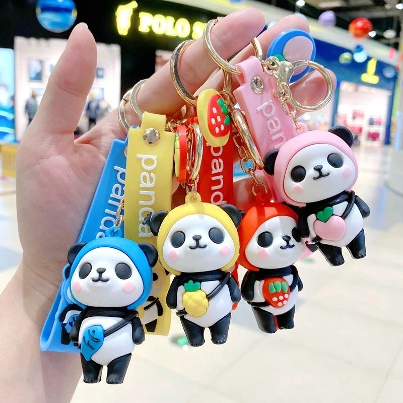 

Cute Fashion Gift Ornament Mini Panda Chain Soldier Triangle Series Creative Charms Key Ring Car Backpack Pendant