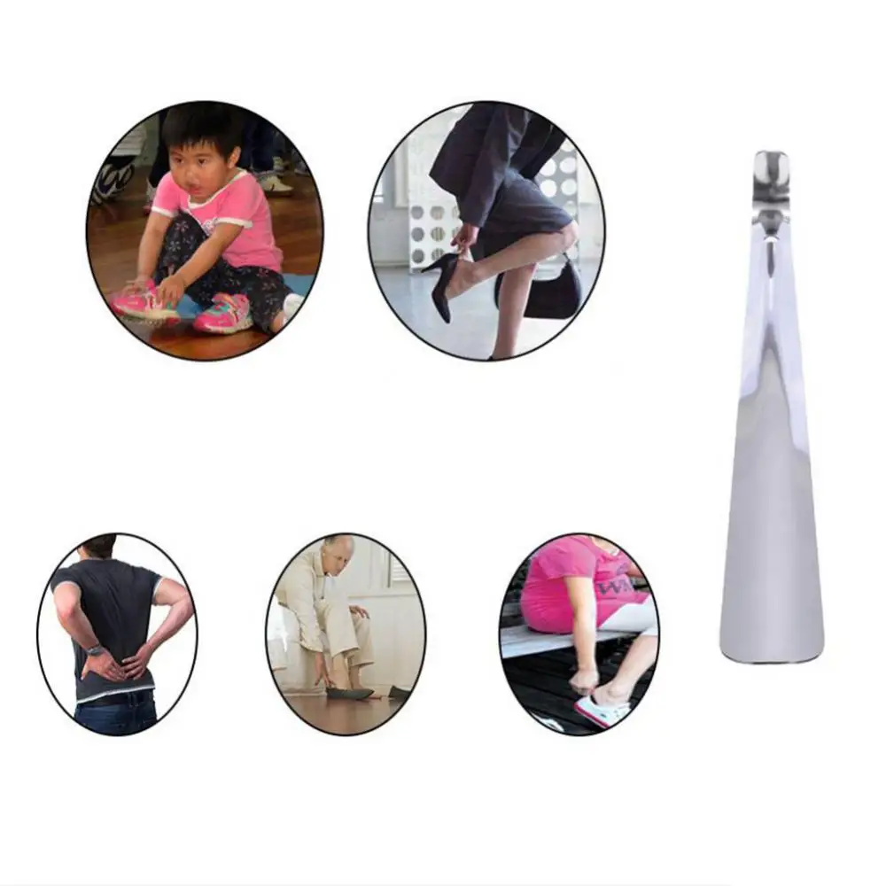 Universal Portable Home Supply Stainless Steel Shoes Lifter Spoon Durable Tool Wearing Long Handle Pull Professional Shoehorn 4