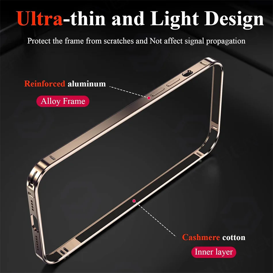 Sleek Desert Gold Aluminum Bumper Case - Ultra-Thin Alloy Frame Accessory