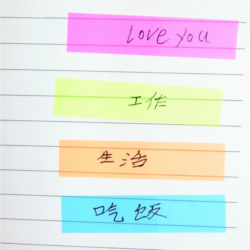 형광색 N배 접착 메모 패드 사무실 학교 용품 스티커 메모 노트 스티커 북마크 스티커