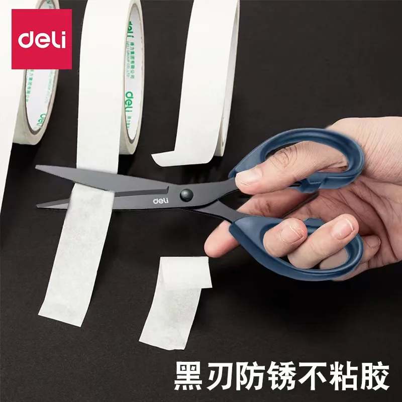 Scissors For Home Use Kitchen And Office Paper-cutting Deli 6009S 6010S black blade scissors stationery scissors