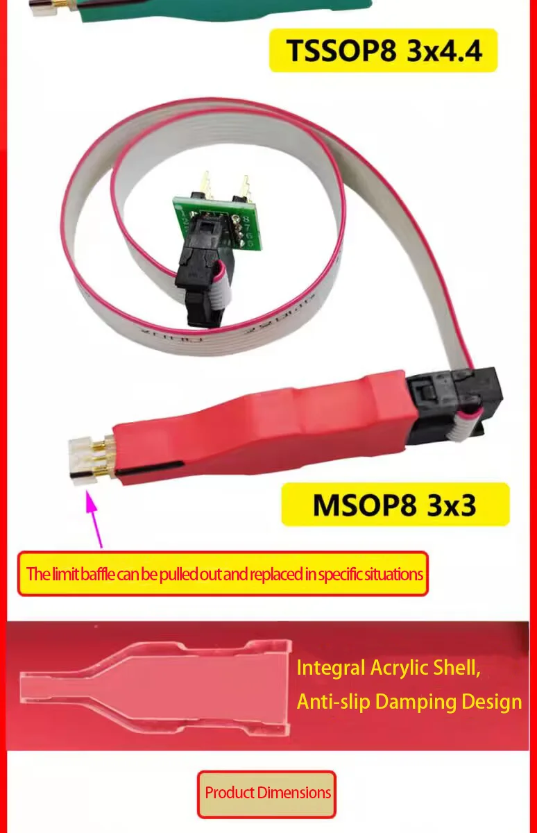 1 Stück TSSOP8 MSOP8 Mini MSOP8 Chip-Brenn- und Ladekabel / 0,65mm Abstand / Programmierkabel für Kfz-Instrumente – Detail 5