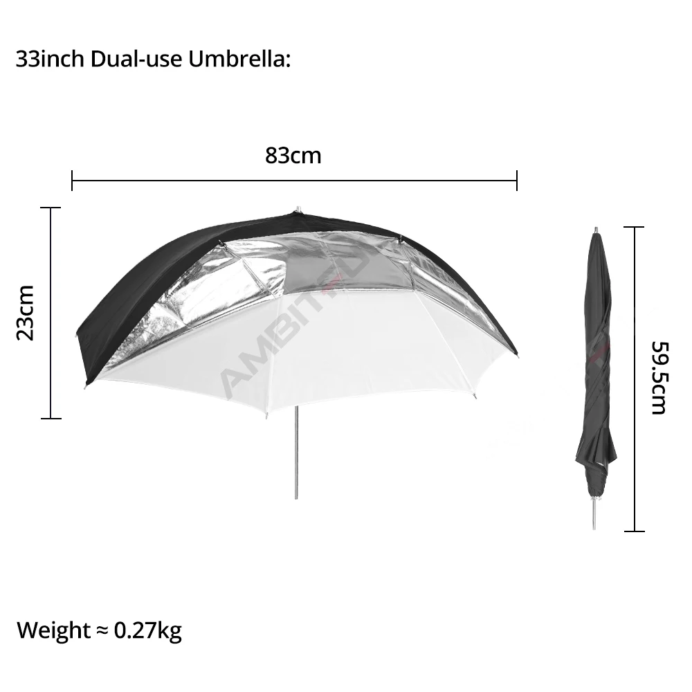 고독스 91cm 36인치 반투명 흑백 우산 이중층 반사판 스튜디오 플래시 스트로브 조명용