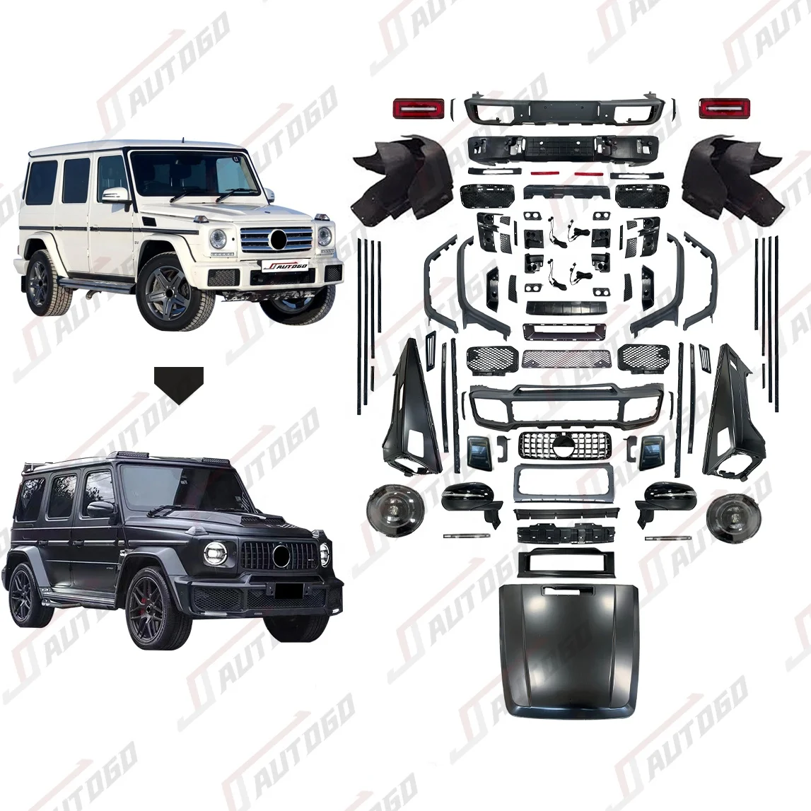 Factory Hot Sale Body Kit For Mercedes Benz G-Class G500 G550 W463 00-18 Update to Sport W464 2019+ Bra-bus Style Full Bumper