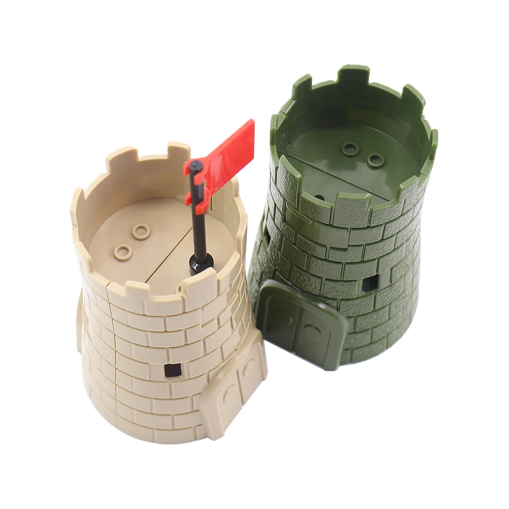 

Mlitary Castle Battlefield Scene Buildings Blocks Defense Medieval Tower Fort Accessories Soldier Parts MOC Bricks Kids Toys Boy