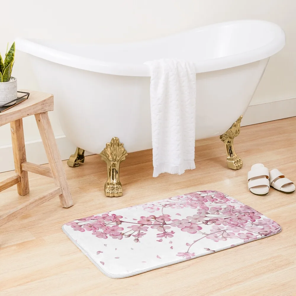 

Sakura Cherry Blossom Bath Mat Toilet Floor Rooms Carpet In The Living Room Floors For Bathroom Bathroom Interior Mat