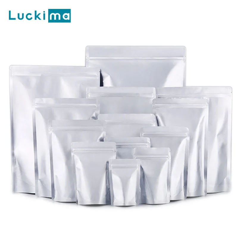 

50pcs Mylar Bags Reusable Sealing Sealable Ziplock Package Bags Light Moisture Proof Food Storage Reclosable Lock Packing Bag